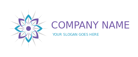 spa logo online abstract flower with rays