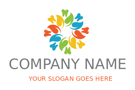 medical logo online abstract flower with petals