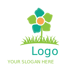 childcare logo maker abstract flowers on garden