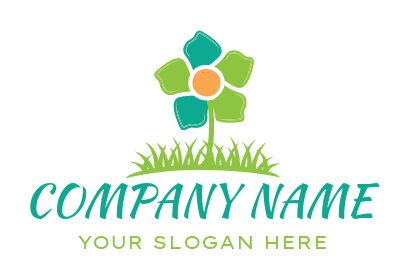 childcare logo maker abstract flowers on garden