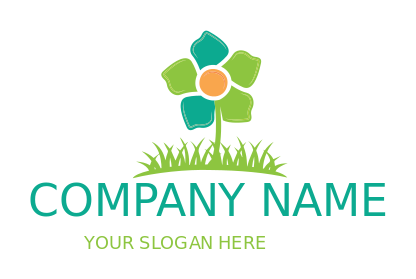 childcare logo maker abstract flowers on garden