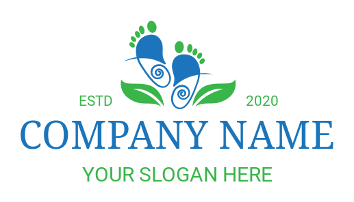 podiatrist logo abstract footprints with leaves