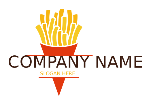 fast food restaurant logo abstract french fries