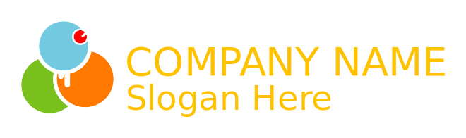 food logo abstract gelato circles and cherry