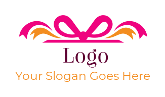 gift shop logo with abstract ribbons swooshes