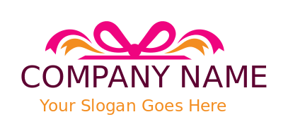 gift shop logo with abstract ribbons swooshes