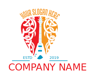 entertainment logo guitar pick with guitar