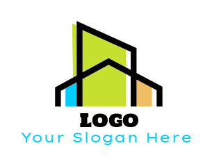 create a real estate logo abstract home line art