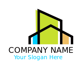 create a real estate logo abstract home line art