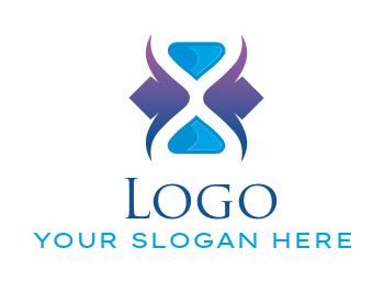 gemstones logo abstract hourglass with diamonds