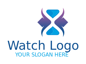 gemstones logo abstract hourglass with diamonds