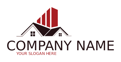 real estate logo of abstract house and building