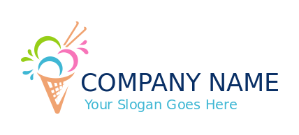 ice cream parlor logo abstract ice cream in cone