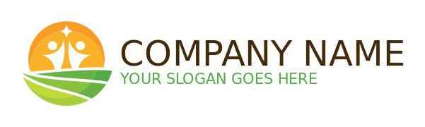 education logo abstract kids in circle and field