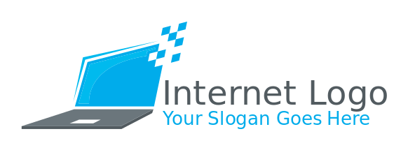 create an IT logo abstract laptop with pixels - logodesign.net