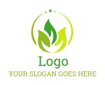 create a landscape logo with abstract leaves 