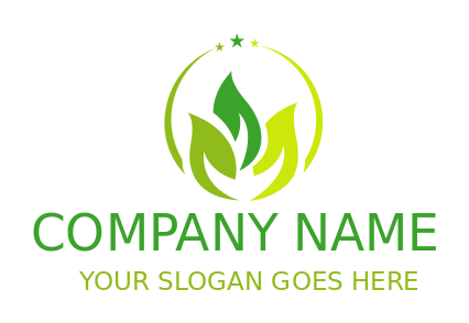 create a landscape logo with abstract leaves 