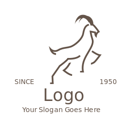 animal logo template line art goat standing