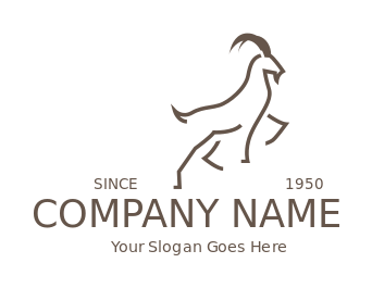 animal logo template line art goat standing