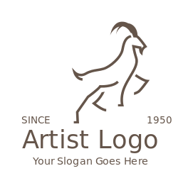 animal logo template line art goat standing