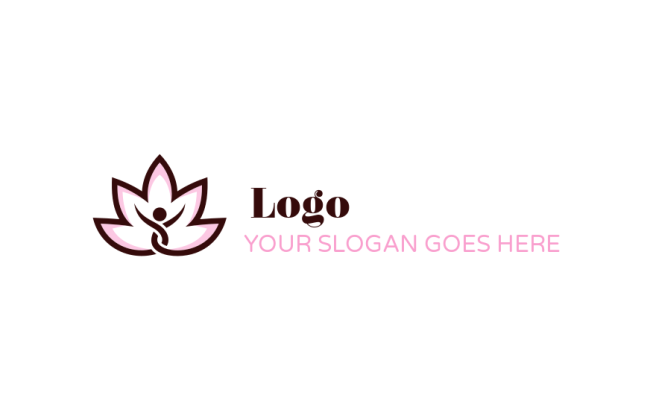 spa logo template abstract line art lotus person - logodesign.net