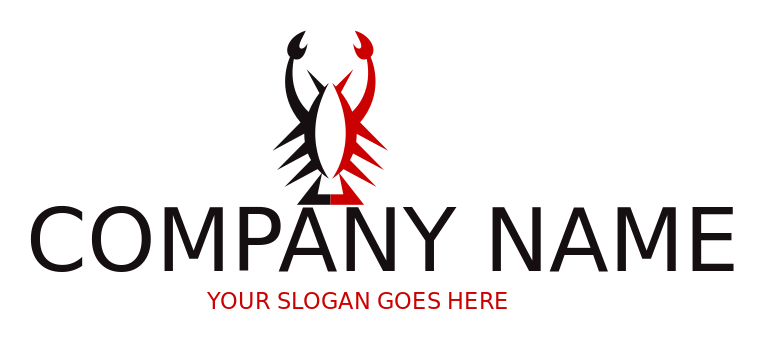 seafood logo abstract lobster red and black