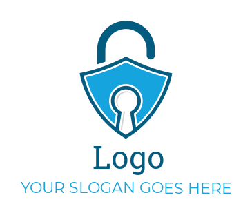security logo abstract lock merged with shield