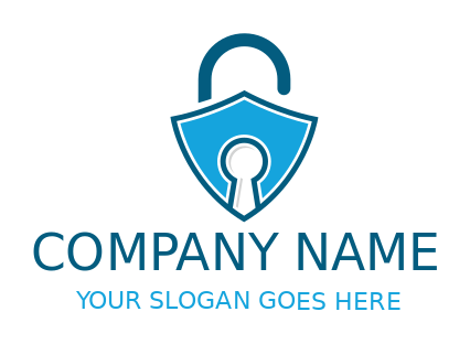 security logo abstract lock merged with shield