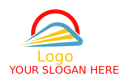 transportation logo abstract train in circle