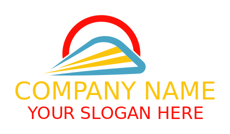 transportation logo abstract train in circle