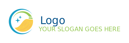 cleaning logo icon abstract mop in a swoosh