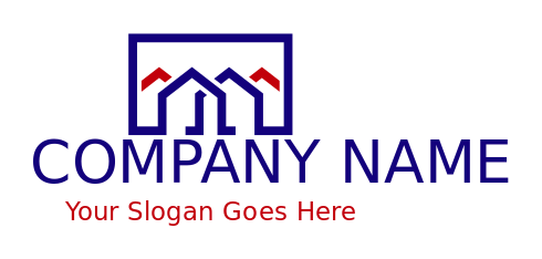 real estate logo abstract mortgage homes in box