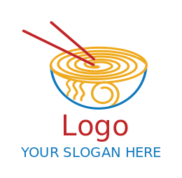restaurant logo abstract noodle and chopsticks