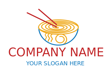 restaurant logo abstract noodle and chopsticks