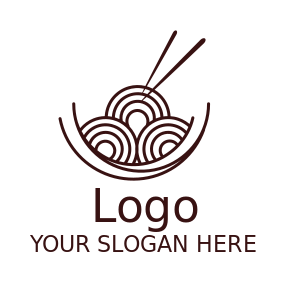 restaurant logo abstract noodles with chopsticks