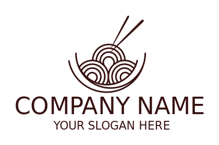 restaurant logo abstract noodles with chopsticks