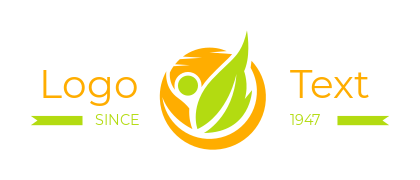 landscape logo abstract leaves in circle
