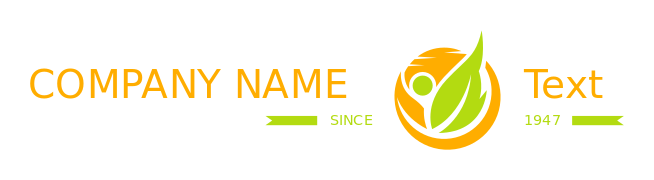 landscape logo abstract leaves in circle