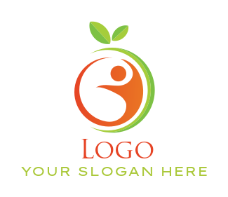 medical logo nutritionist in abstract orange