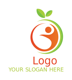 medical logo nutritionist in abstract orange