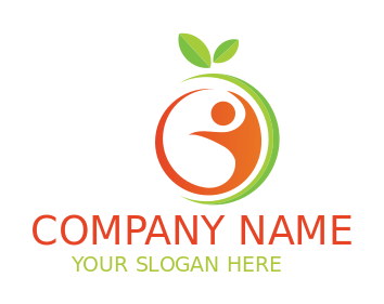 medical logo nutritionist in abstract orange