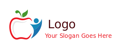 nutritionist logo abstract apple with figure