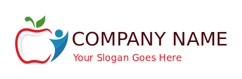 nutritionist logo abstract apple with figure