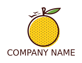 food logo abstract orange with birds