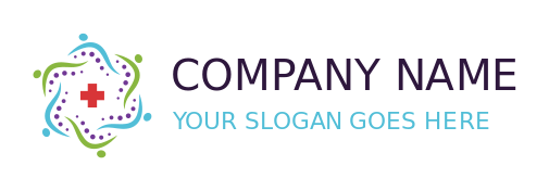 medical logo abstract people forming flower