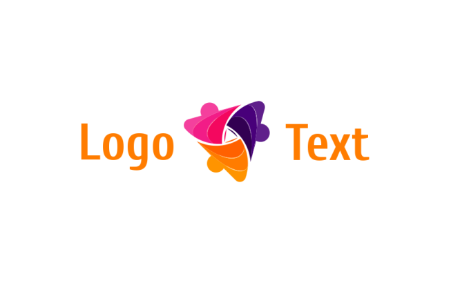 marketing logo abstract people forming triangle