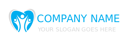 make a medical logo abstract people inside tooth