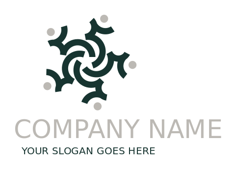 community logo abstract people forming flower