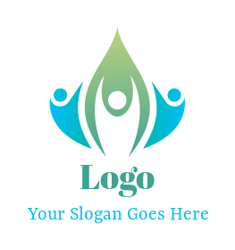 community logo of abstract people with leaves