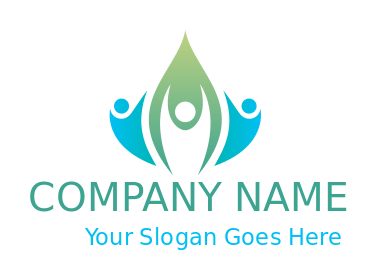 community logo of abstract people with leaves